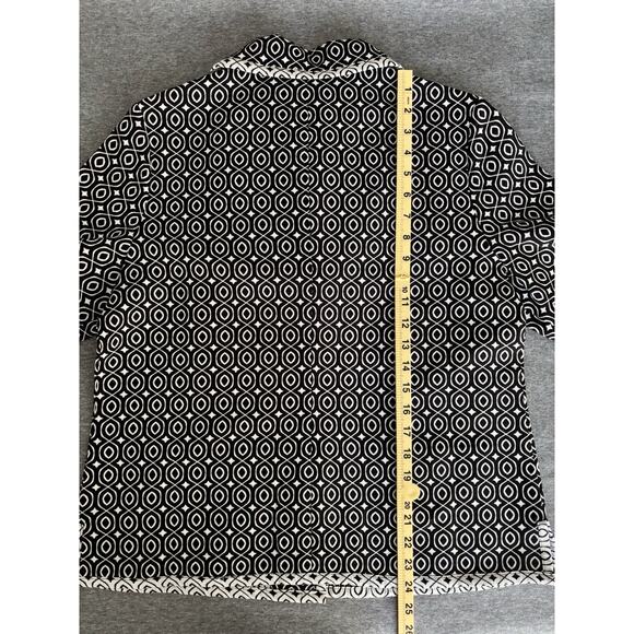 Appleseed's Women's Jacket Black & White Print Button Blazer Size Medium - Picture 7 of 9